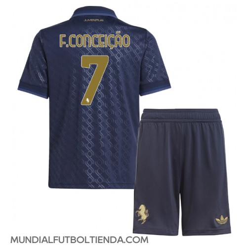 Camiseta Juventus Francisco Conceicao #7 Tercera Equipación Replica 2024-25 para niños mangas cortas (+ Pantalones cortos)